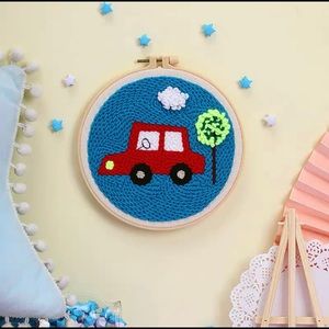 Punch needle handicrafts car